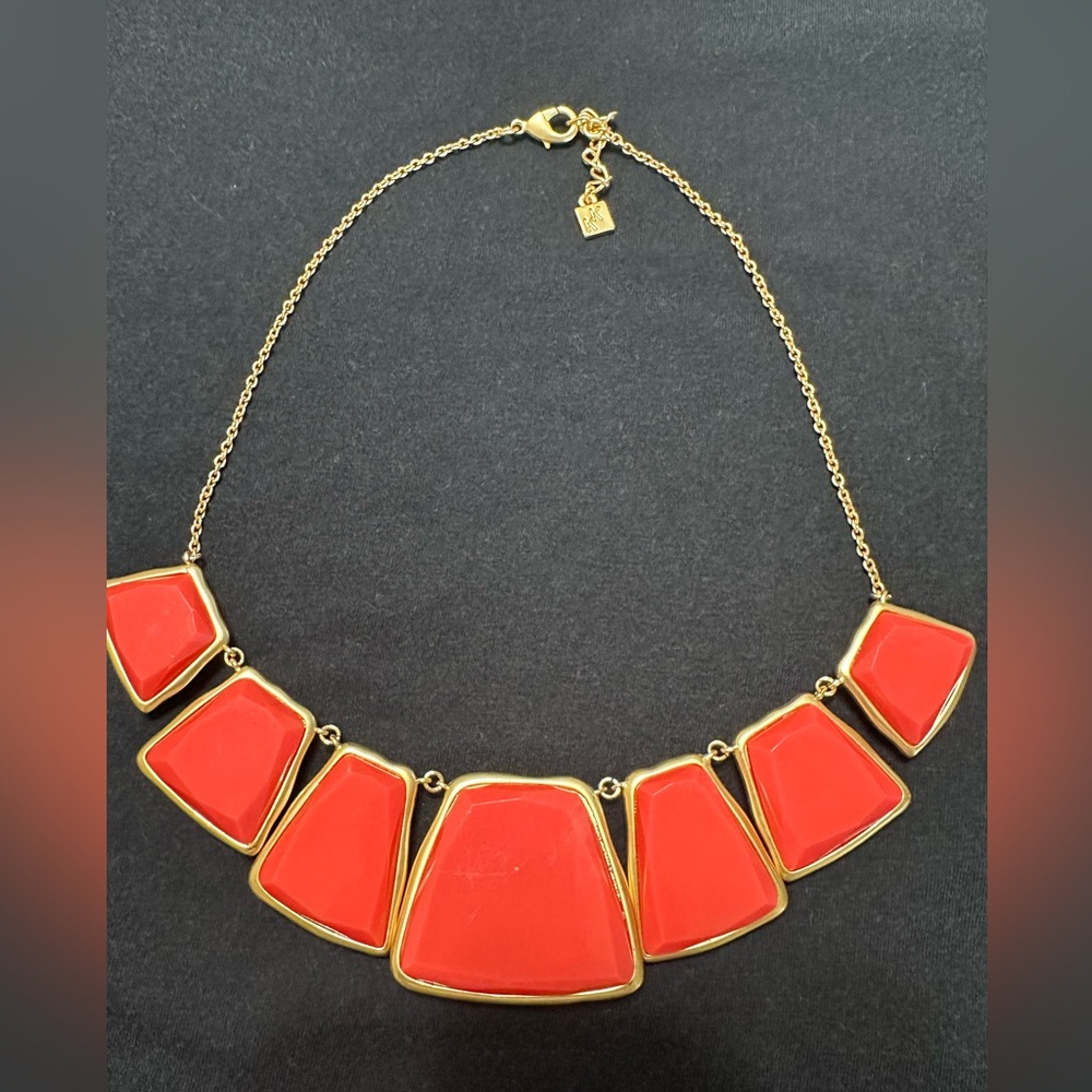 Karen Kane Gold and Red Geometric Necklace